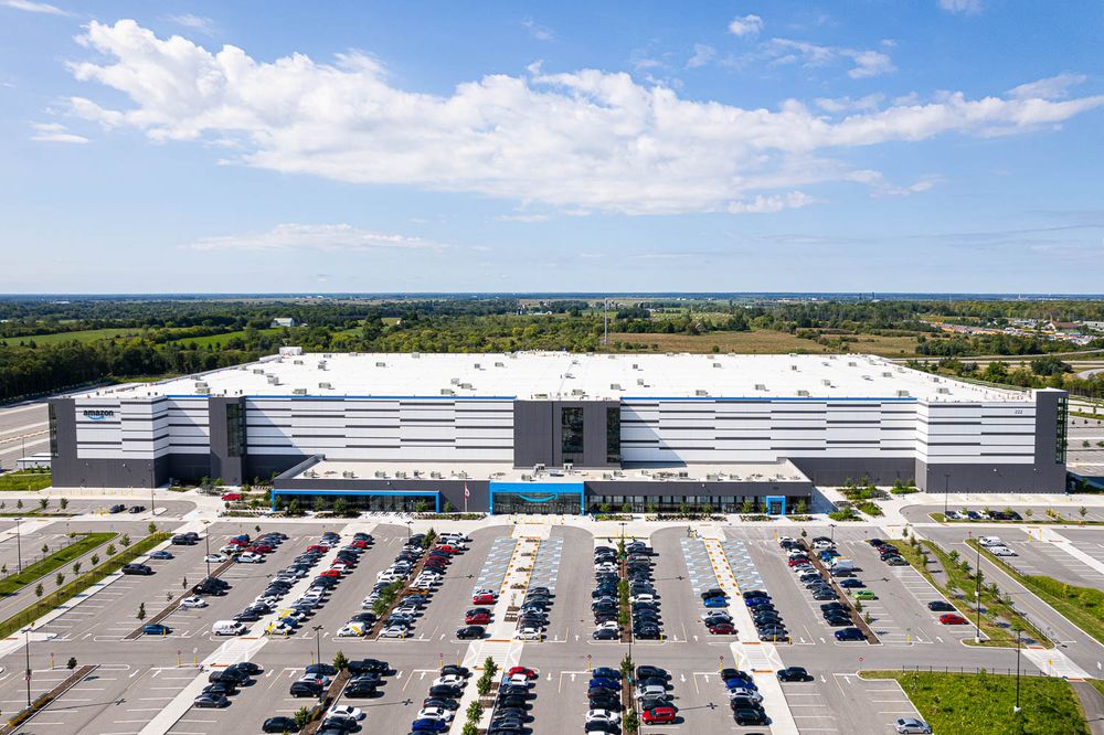 Amazon warehouse Ottawa exterior aerial photo
