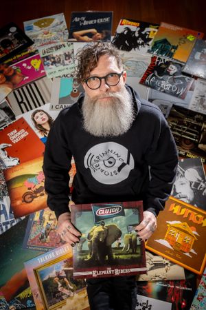 creative branding portrait for The Drive Magazine, Windsor Ontario
Syx with his vinyl collection