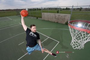 creative branding portrait for client on location Windsor Ontario jump guy Tyler Ray Coach Ty
