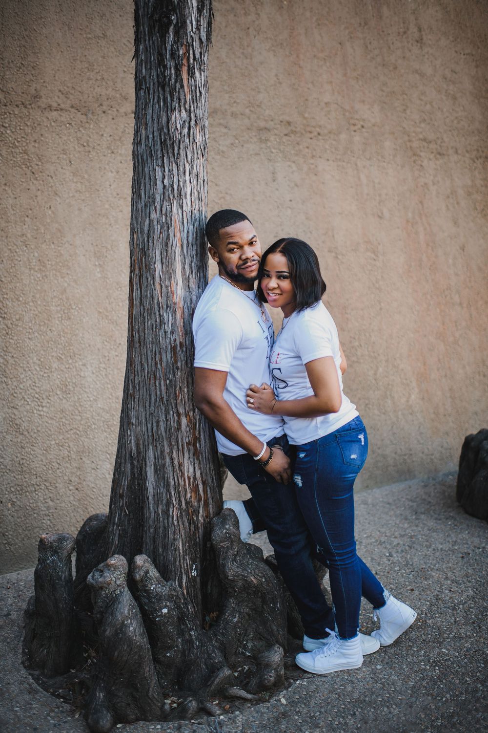 Fort Worth Water Gardens Engagement photo