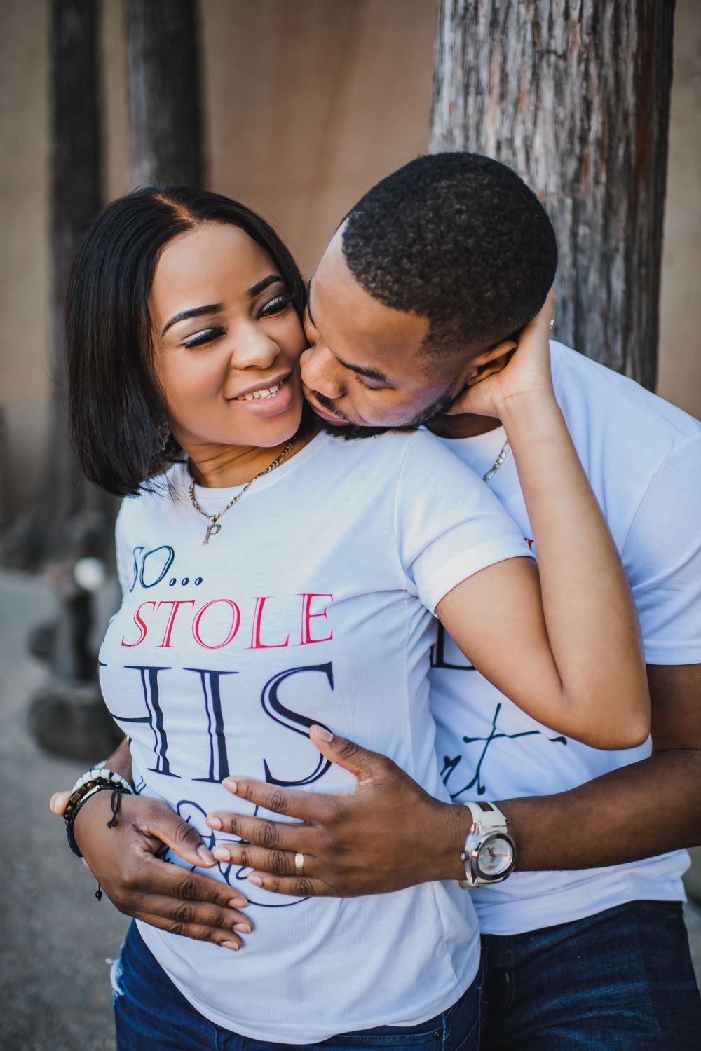 Fort Worth Water Gardens Engagement photo