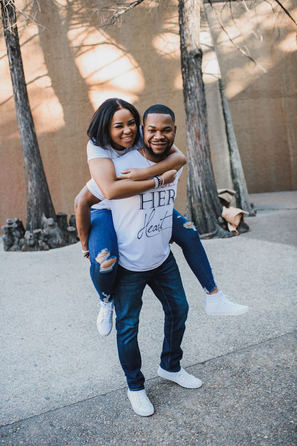 Fort Worth Water Gardens Engagement photo