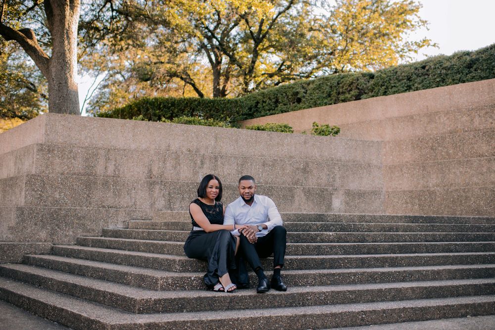 Fort Worth Water Gardens Engagement photo