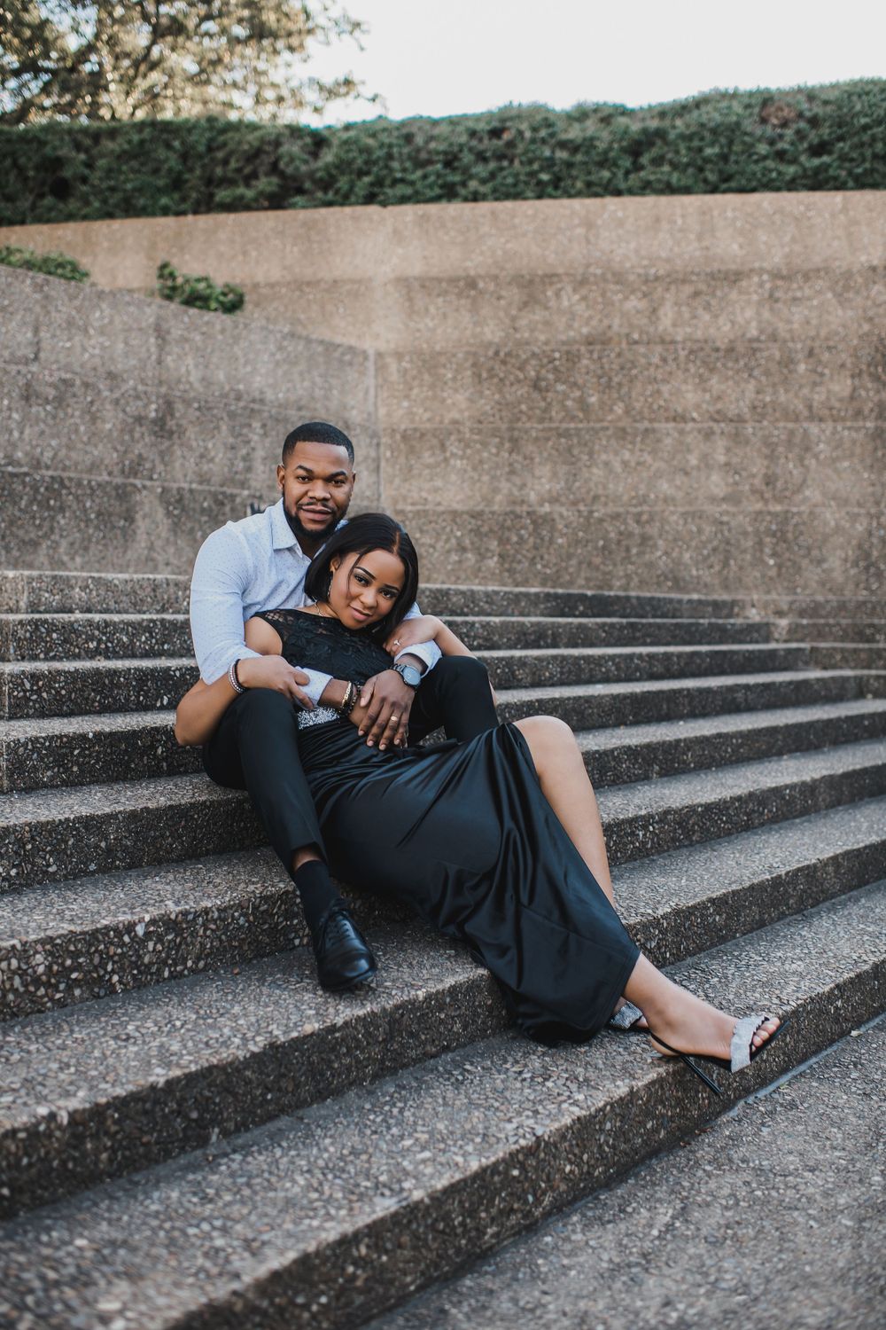 Fort Worth Water Gardens Engagement photo