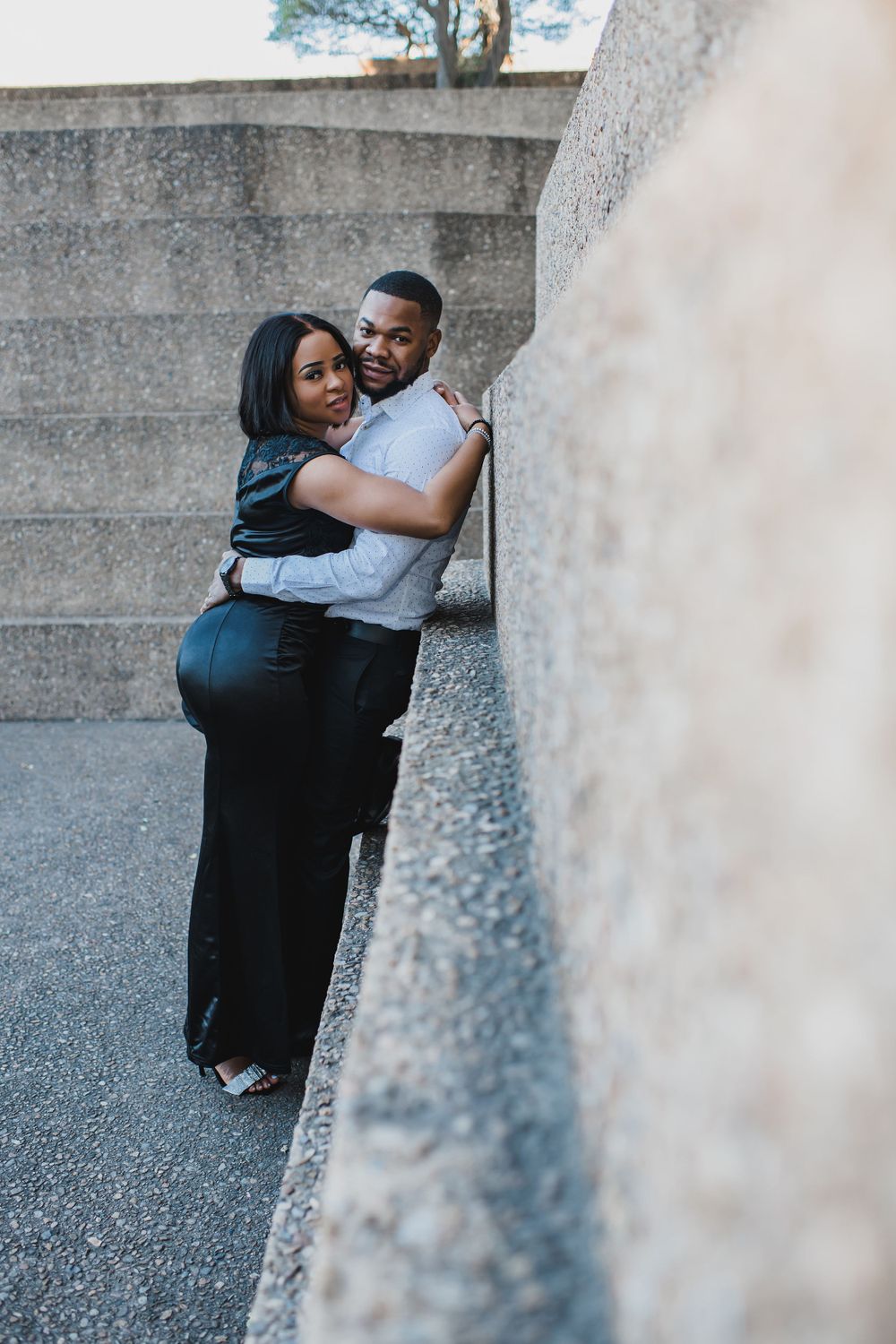 Fort Worth Water Gardens Engagement photo