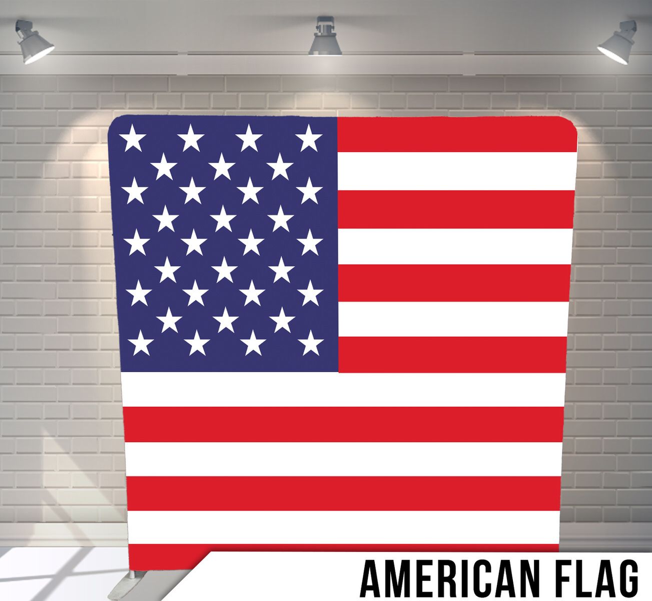 American flag design with stars and stripes in traditional red, white, and blue colors.
