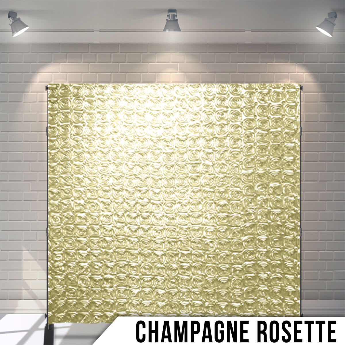 Gold textured background with rosette pattern creating an elegant dimensional effect.