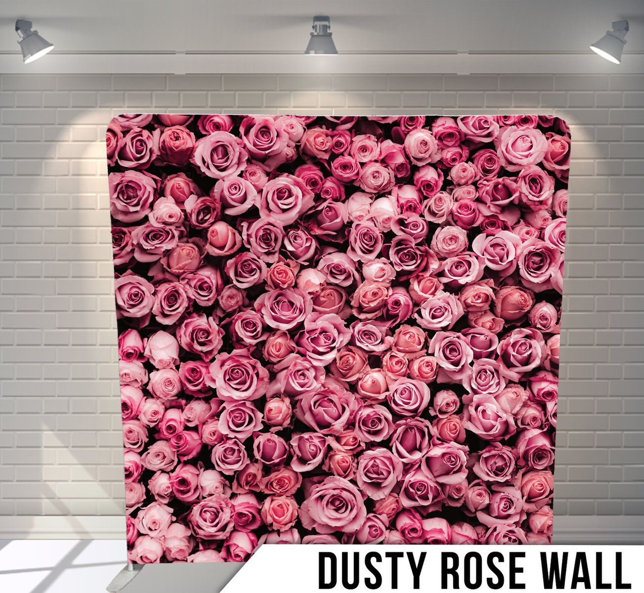 Wall of densely packed pink roses creating a romantic floral backdrop texture.