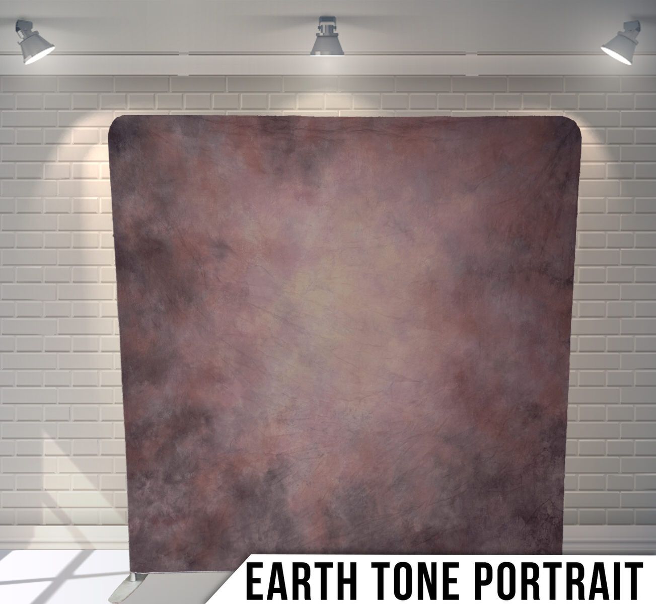 Mottled brown and mauve photography backdrop with dark vignette edges.