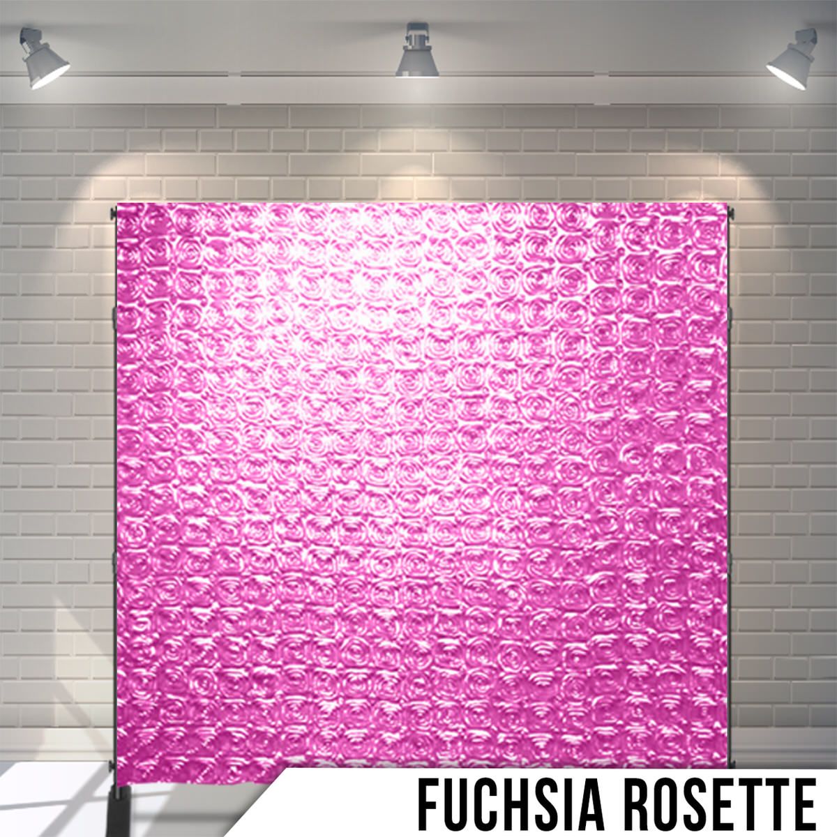 Pink textured background with rosette pattern creating a dimensional effect.