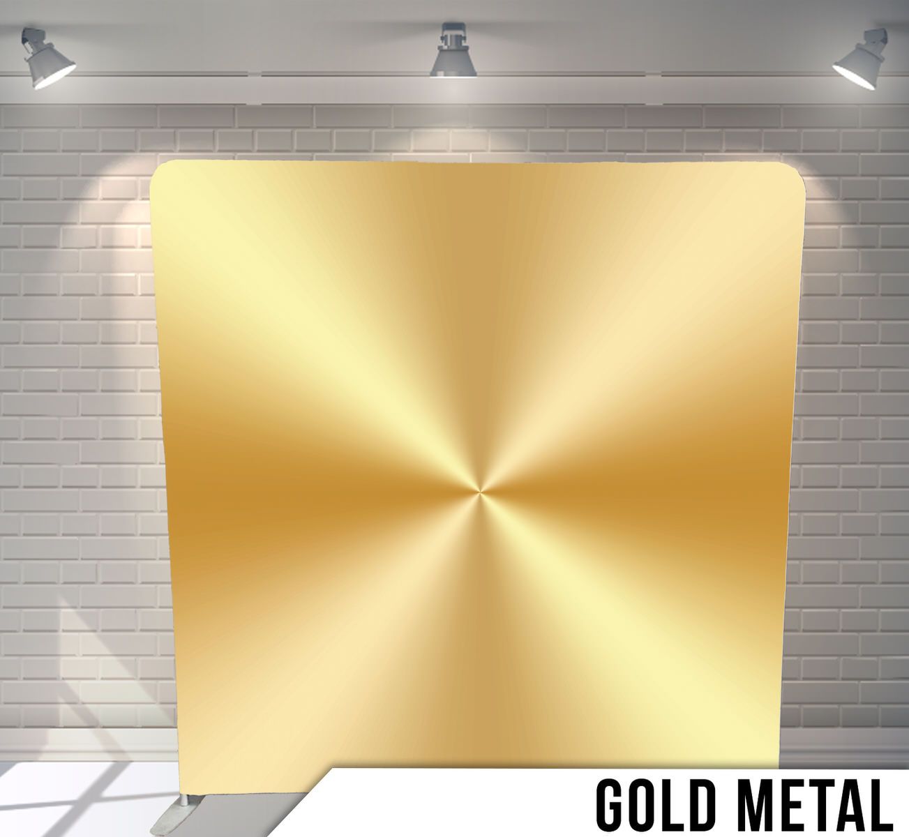 Radial gold metallic texture with centered starburst pattern.