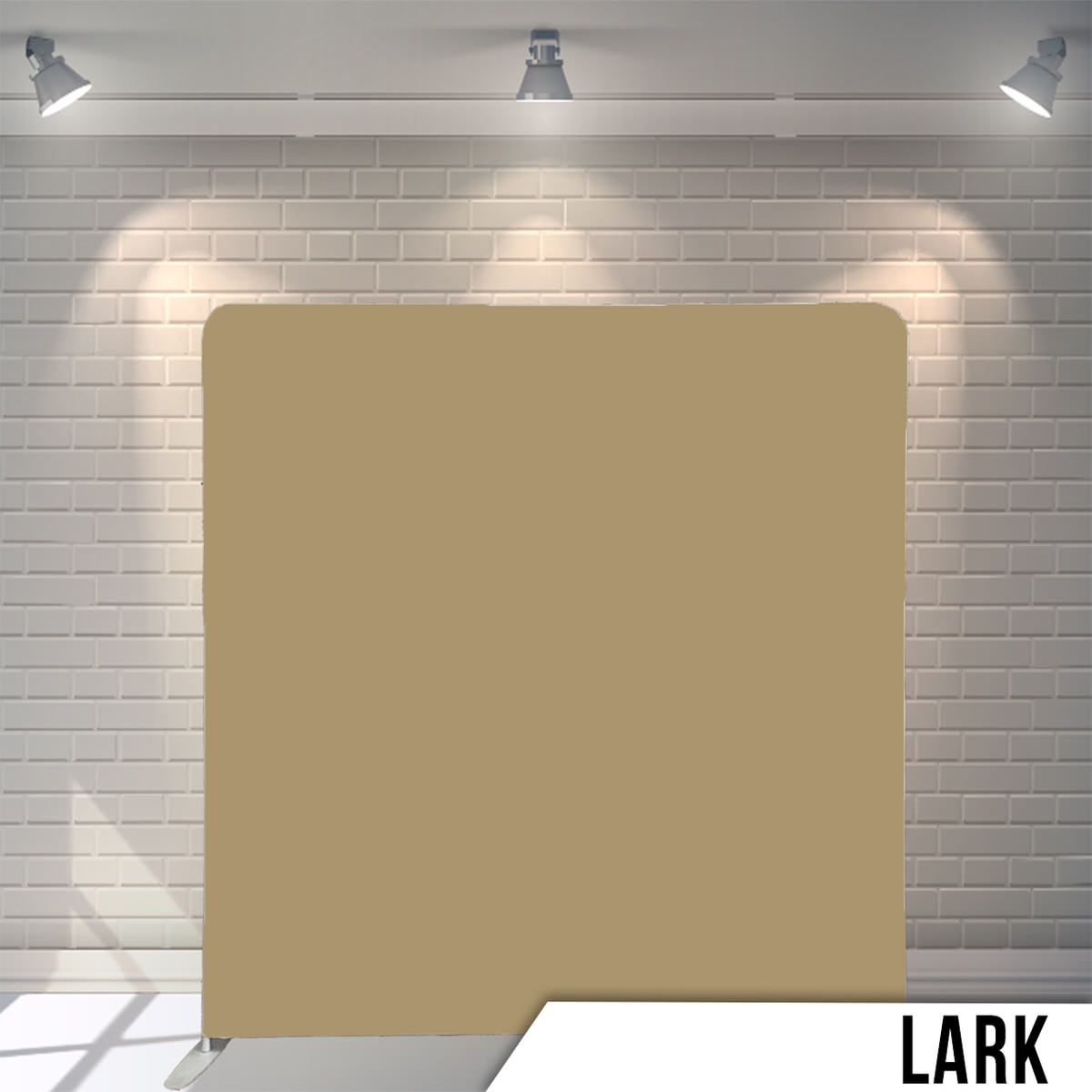 Solid lark tan colored backdrop with studio lighting.