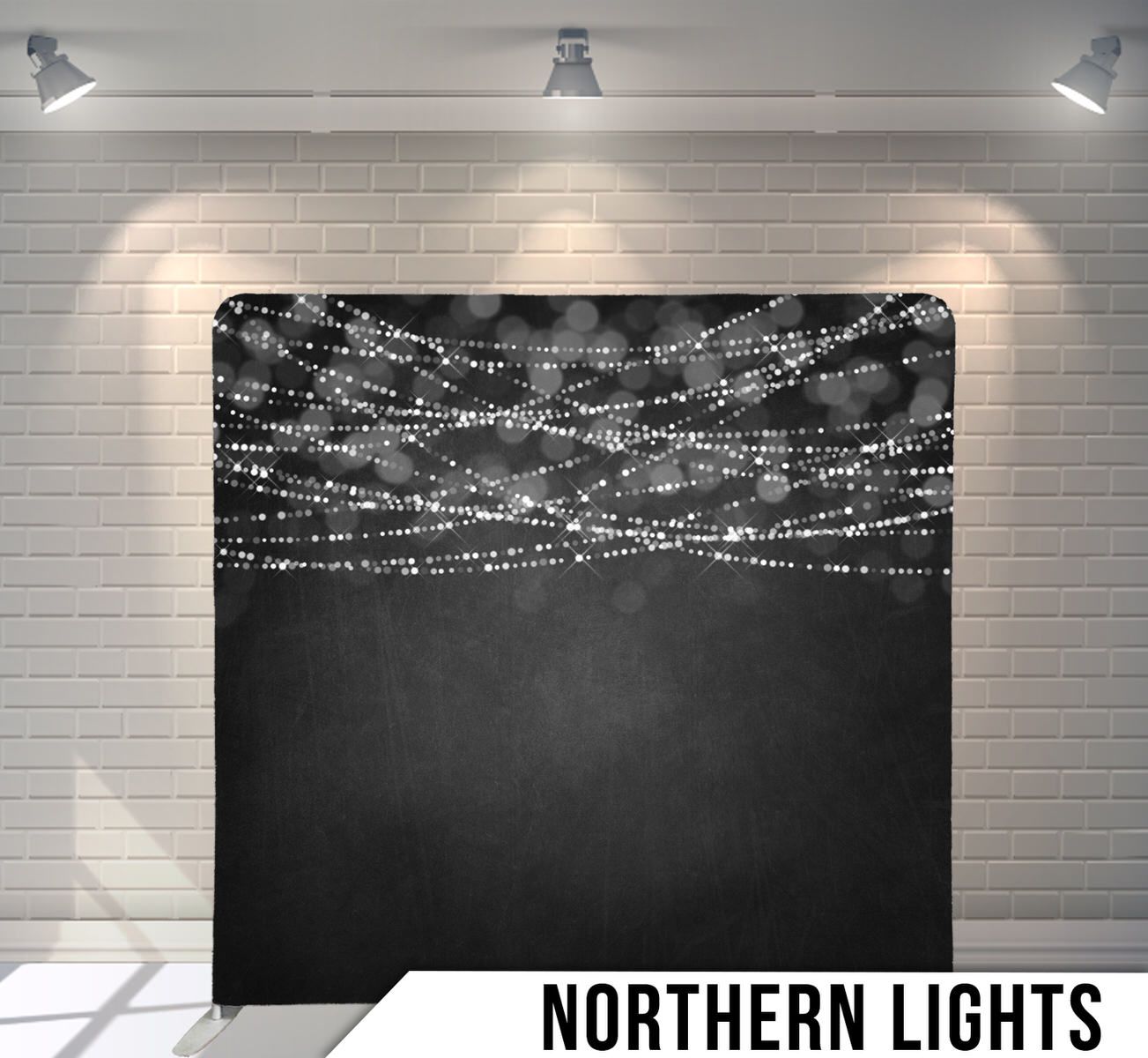 String lights glowing against a dark backdrop creating a magical starry effect.