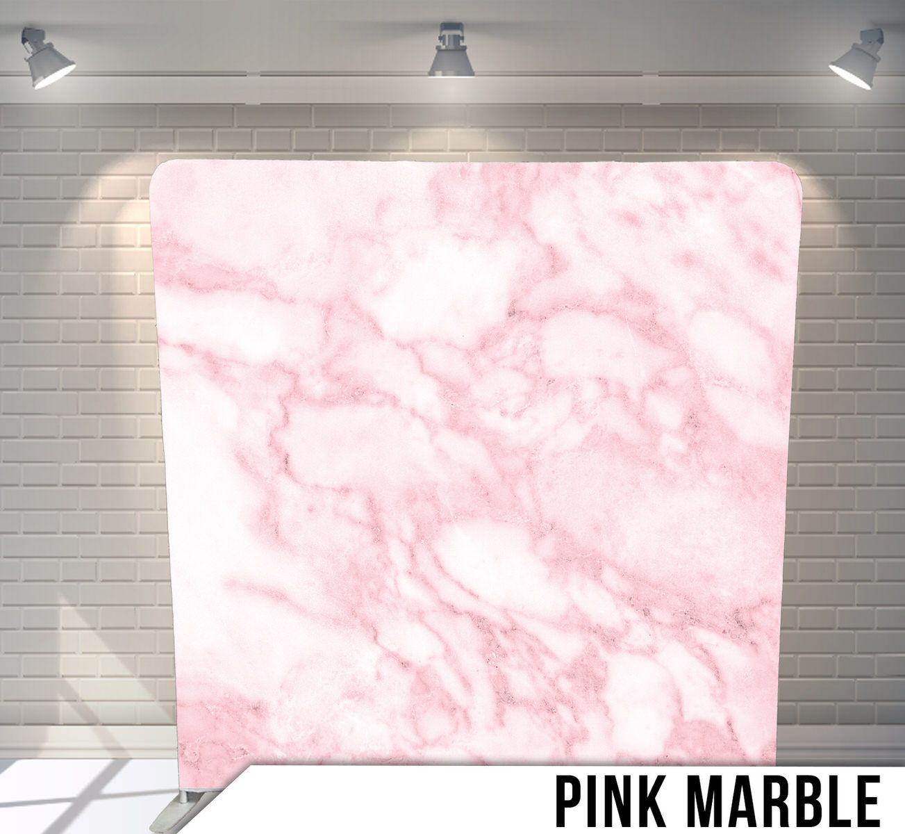 Elegant pink and white marble texture with natural swirling patterns.