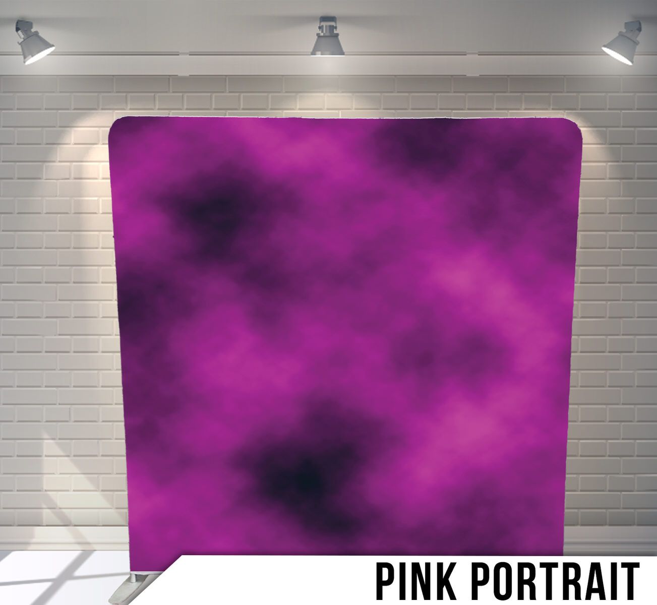 Purple and magenta smoky backdrop with dark cloudy effects.