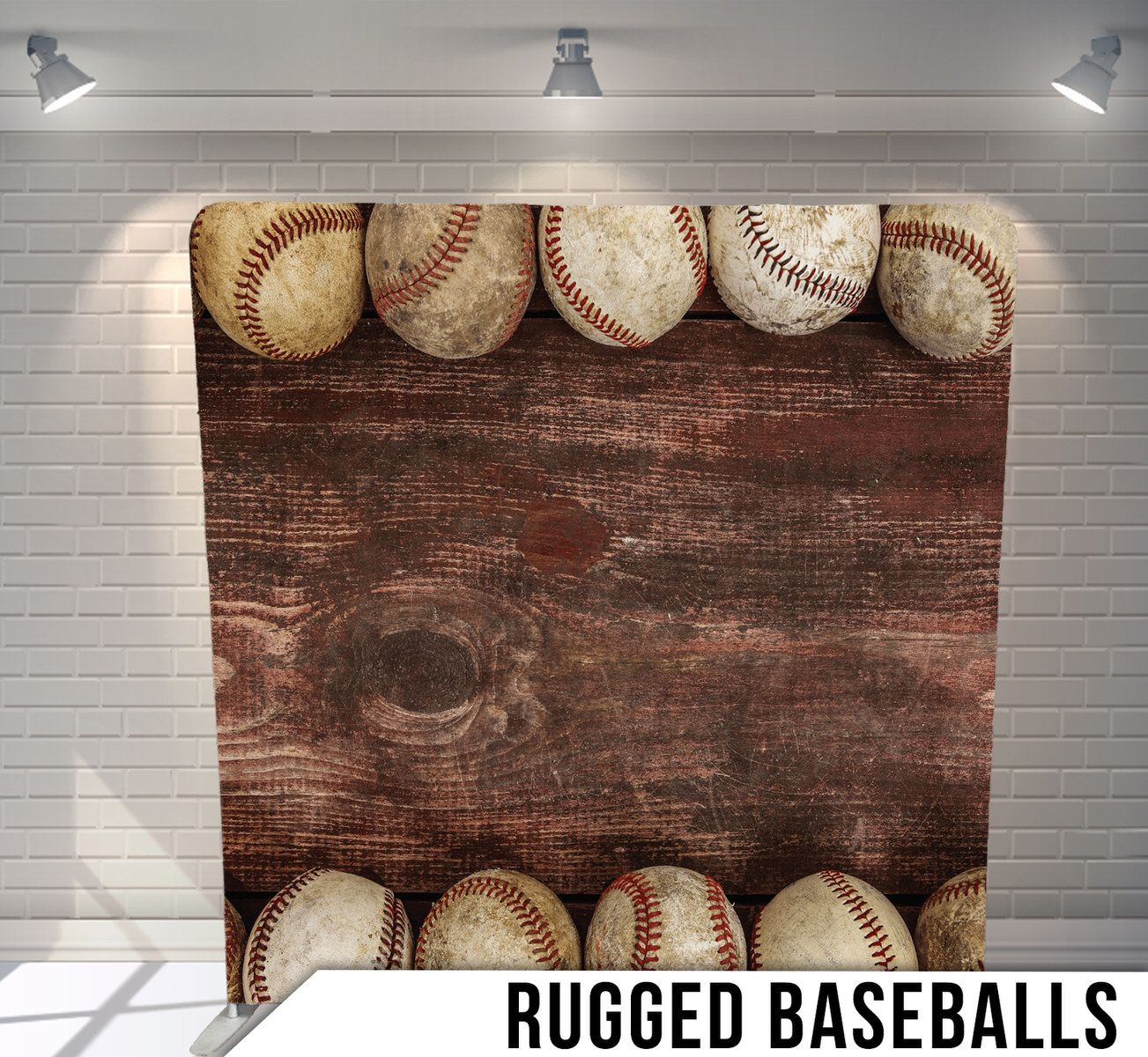 Weathered baseballs arranged on dark rustic wooden background with copy space.