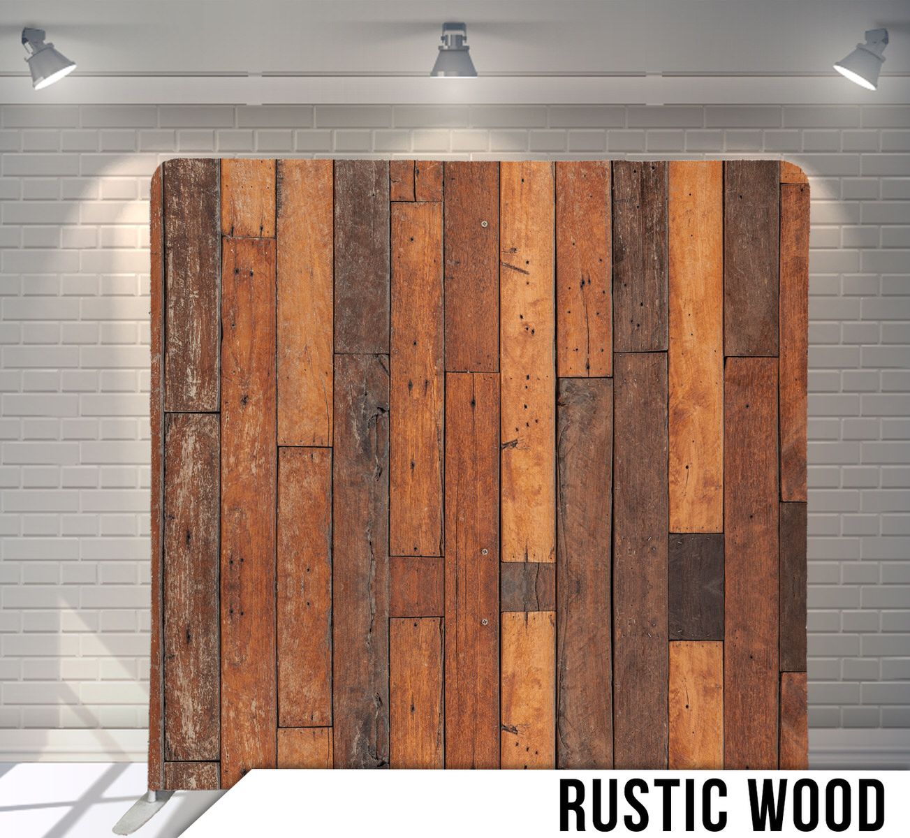 Weathered brown wooden planks arranged vertically creating a rustic wall texture backdrop.