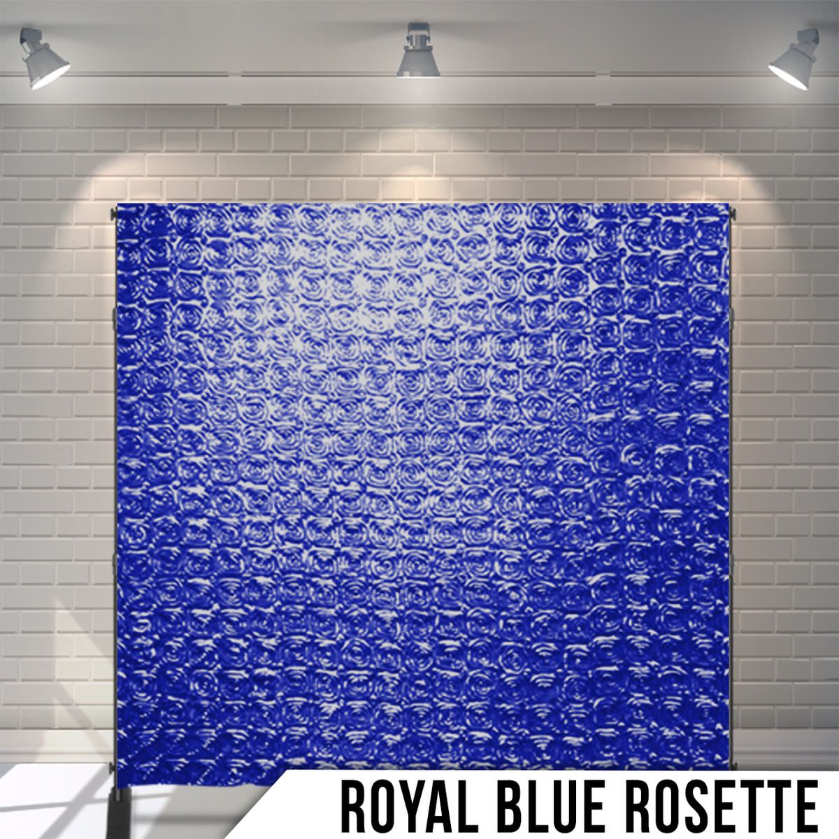 Royal blue rosette textured backdrop with repeating circular pattern for photography.
