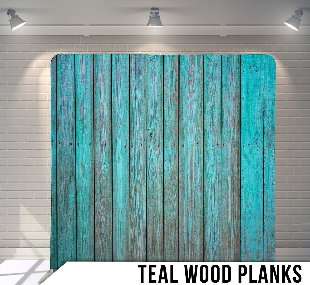 Weathered teal blue wooden planks background texture with vertical orientation.