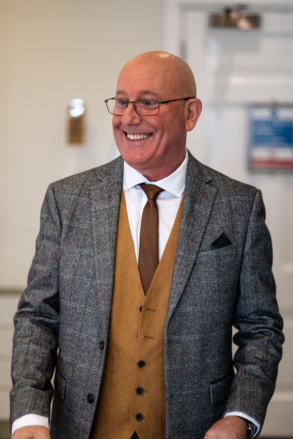 Groom on the morning of his wedding in Brentwood, Essex