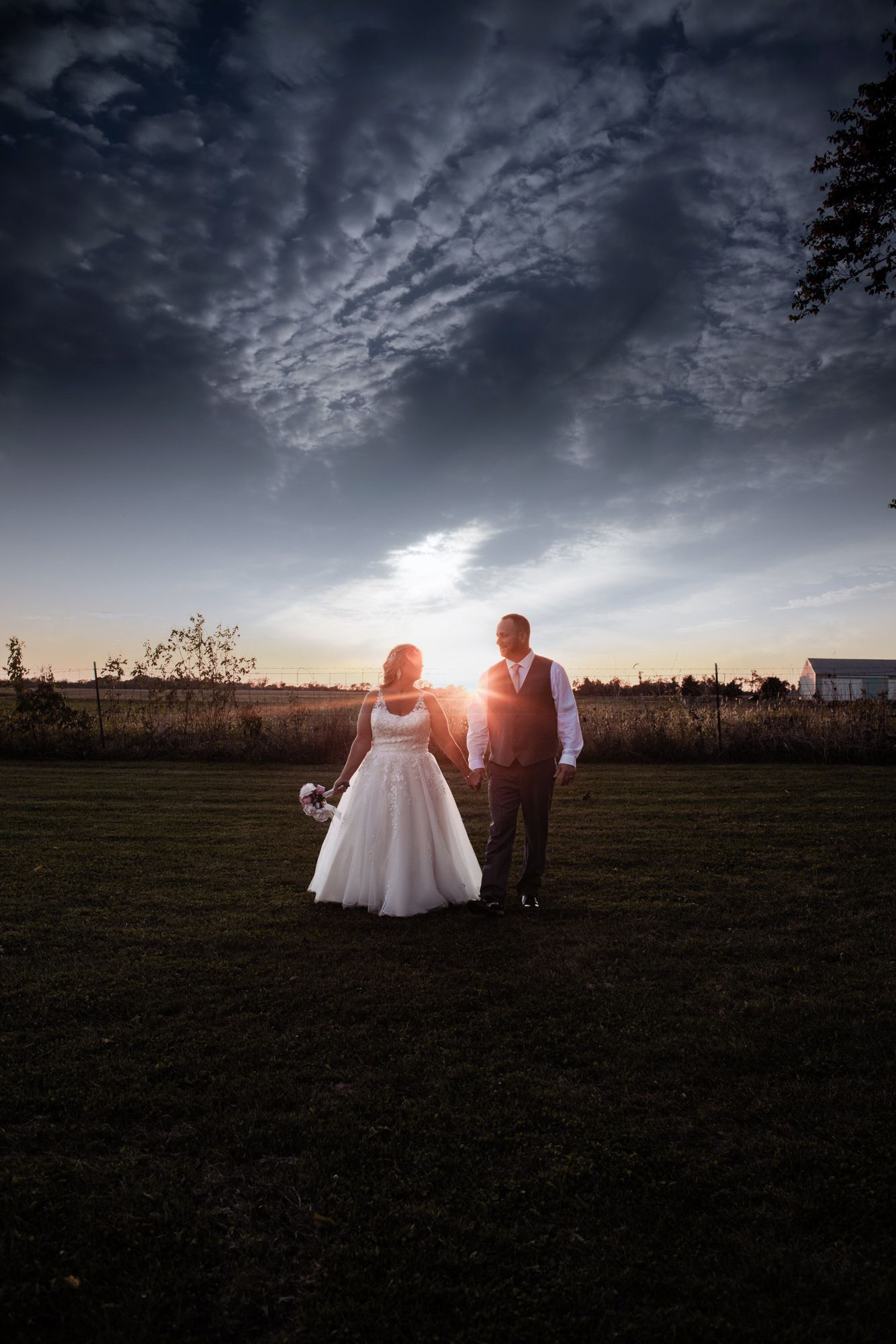 Beautiful Sunset Wedding Portrait