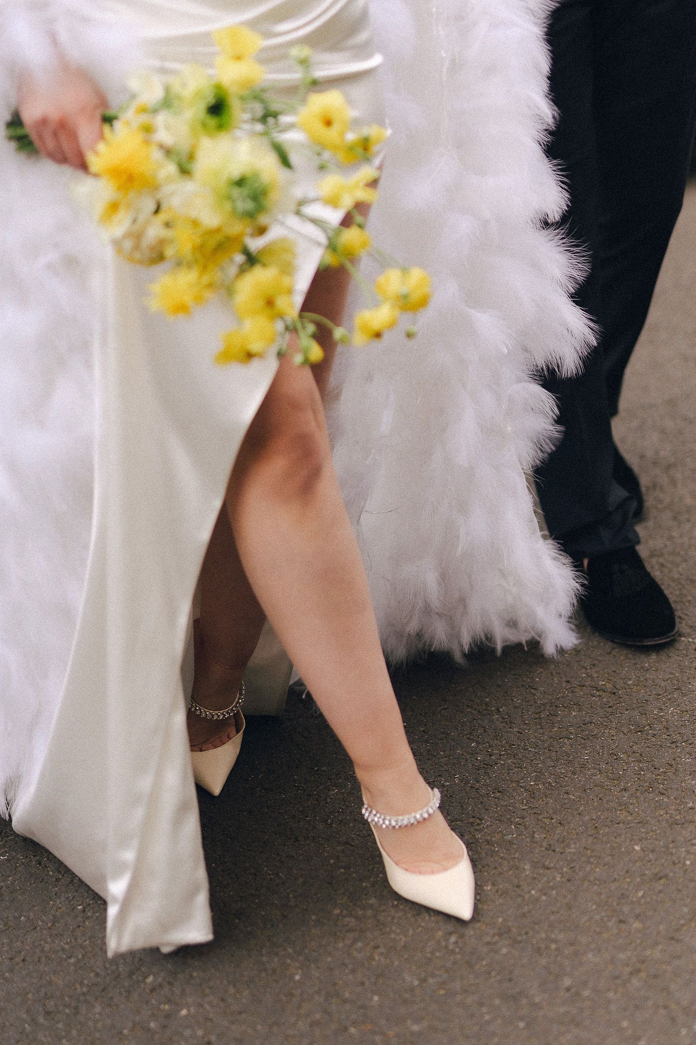 Brides editorial outfit details during London wedding