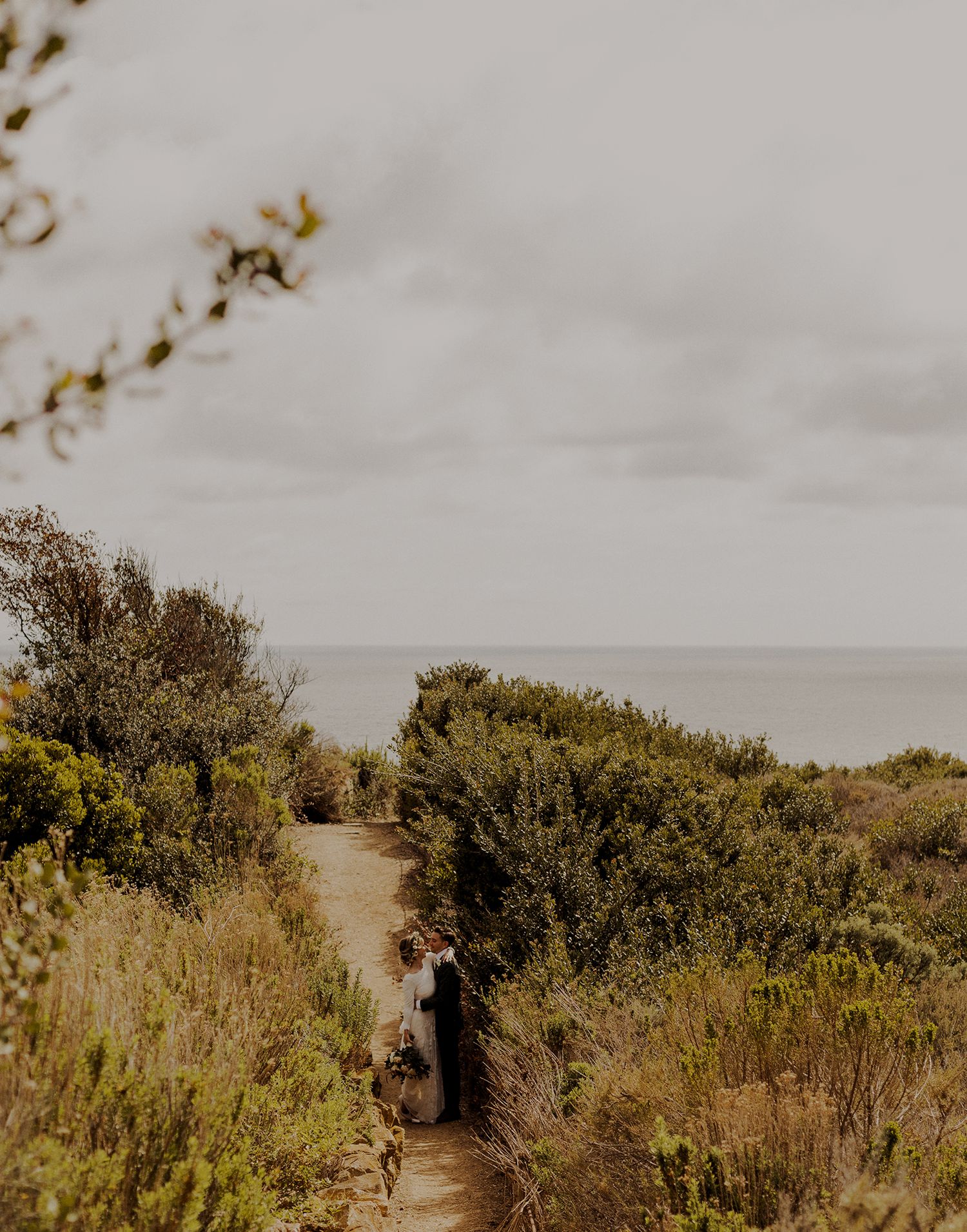 Forest wedding overlooking the ocean