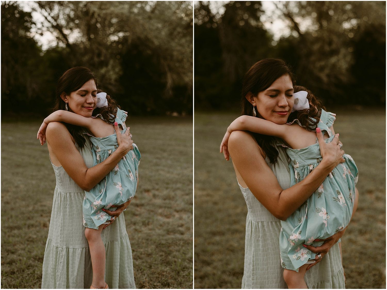 Sweet candid moments of embraces and cuddles in soft evening light.
