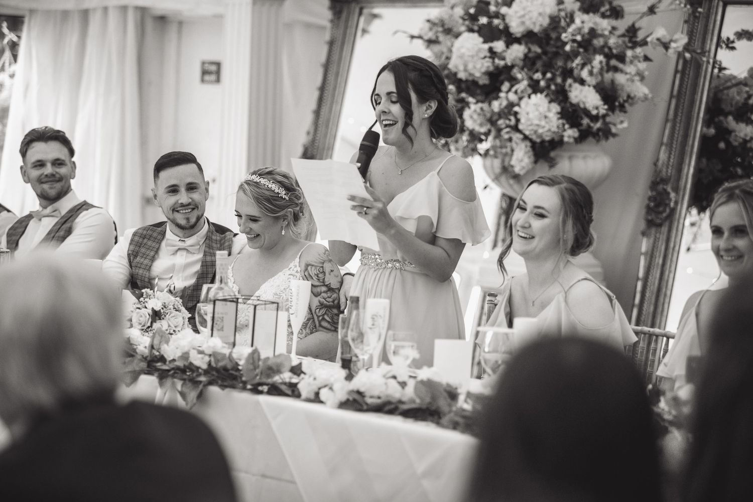 Wedding speeched during the reception, wedding photographer in Hampshire.