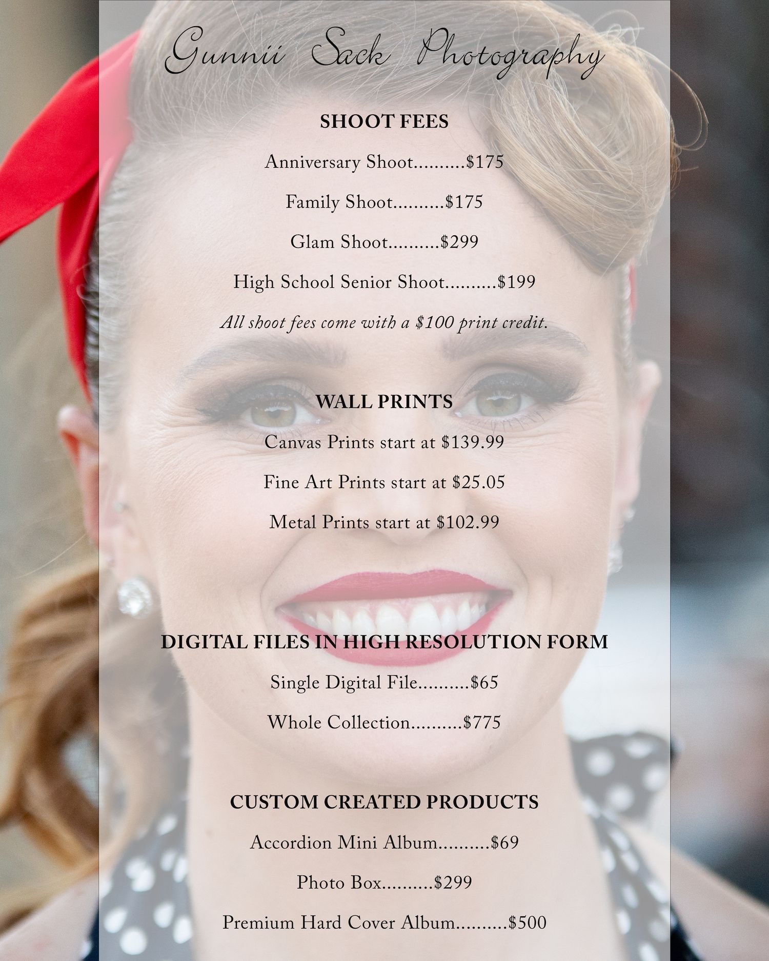 Gunnii Sack Photography, Glam shoot,