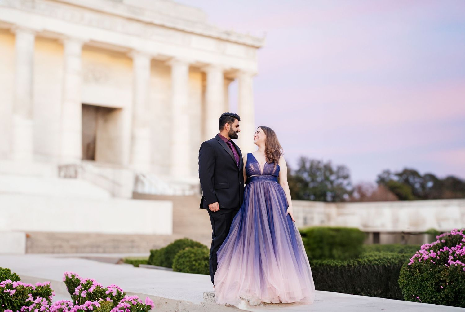 Sunrise Engagement Session at Lincoln Memorial Washington DC