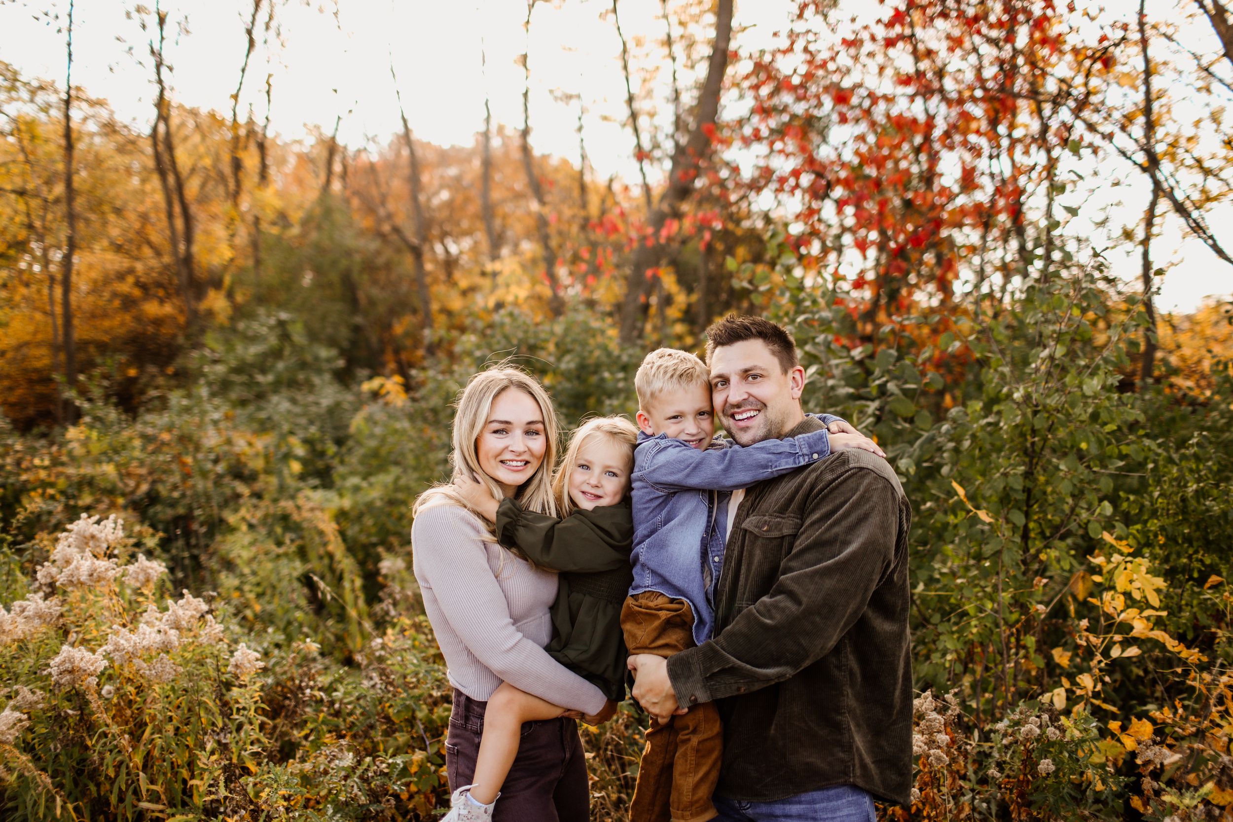 A collection of outdoor family moments captured during golden autumn light.