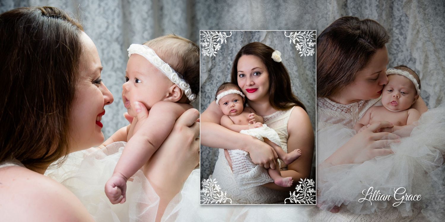 Intimate black and white newborn photography series with soft lighting.