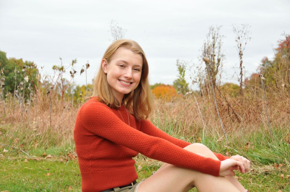 high school senior girl fall sitting