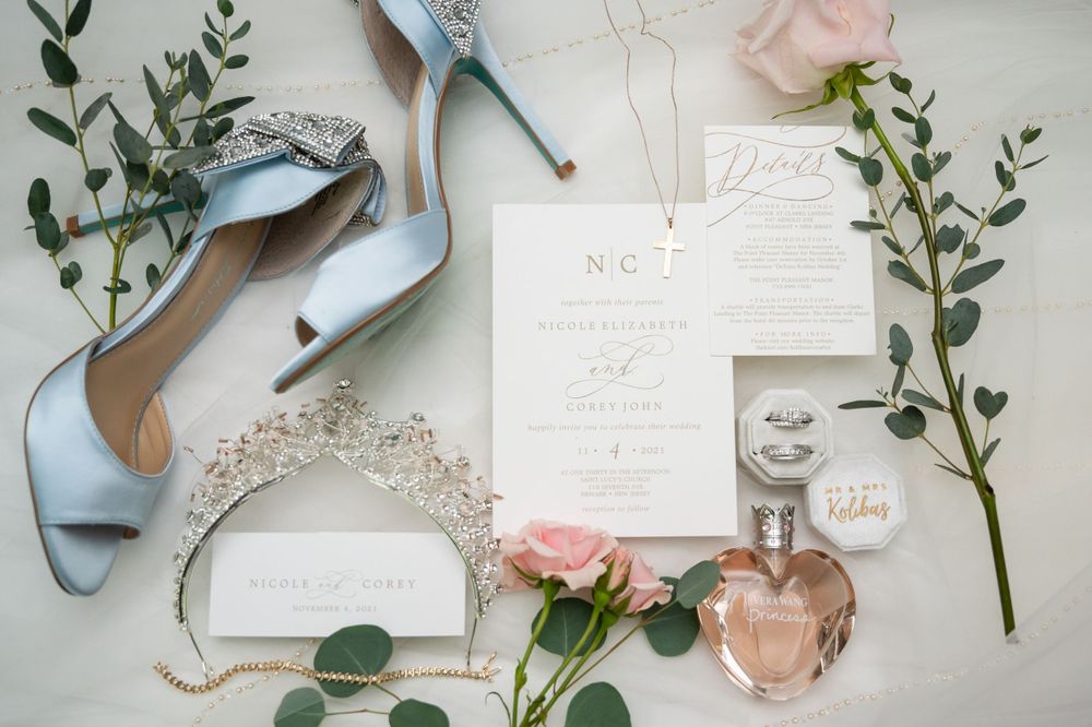Wedding Details - Invitation - Bridal Details - Blue and Pink - Lynn Monaco Photography