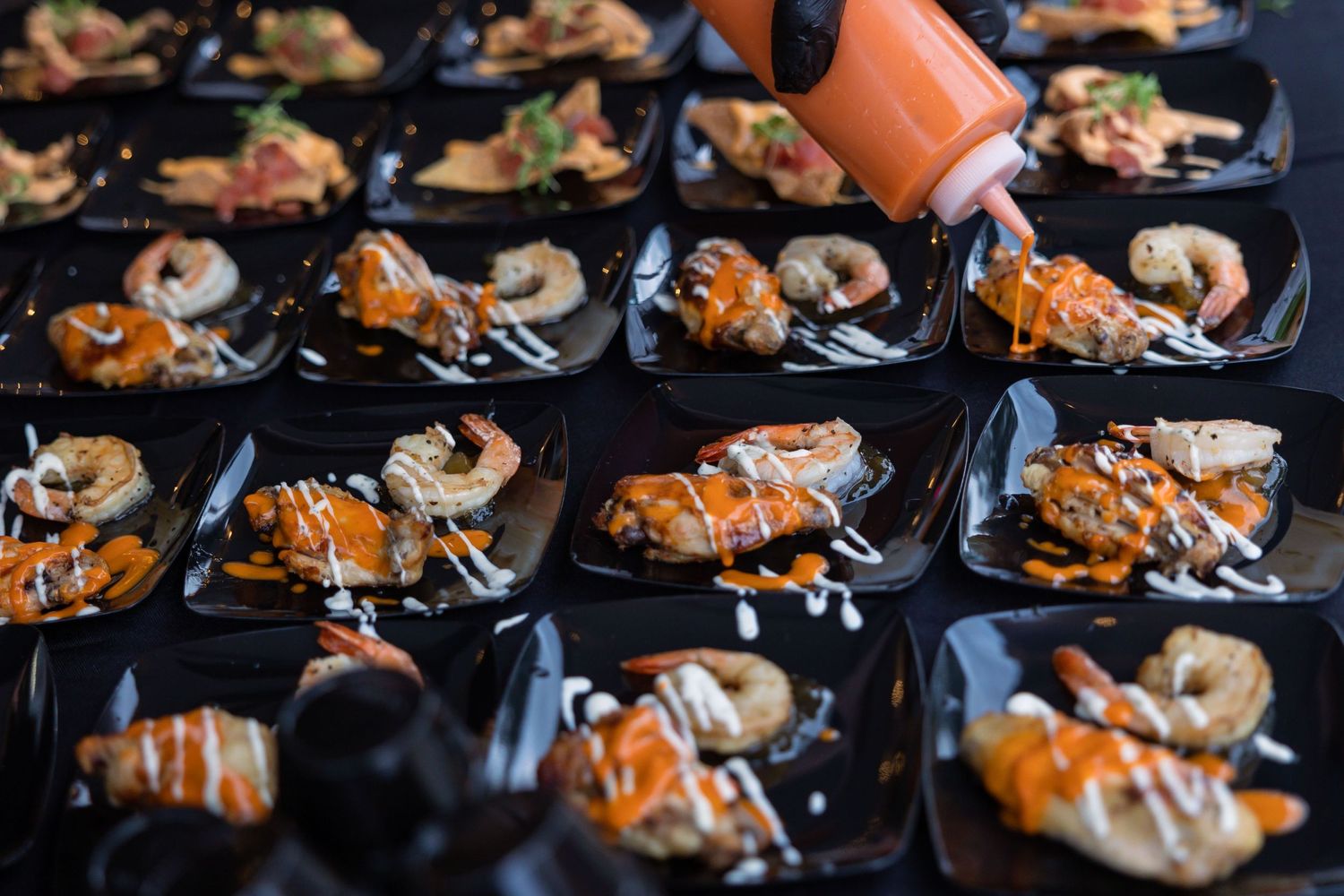 chicken and shrimp dish, downtown food and wine festival, event photography