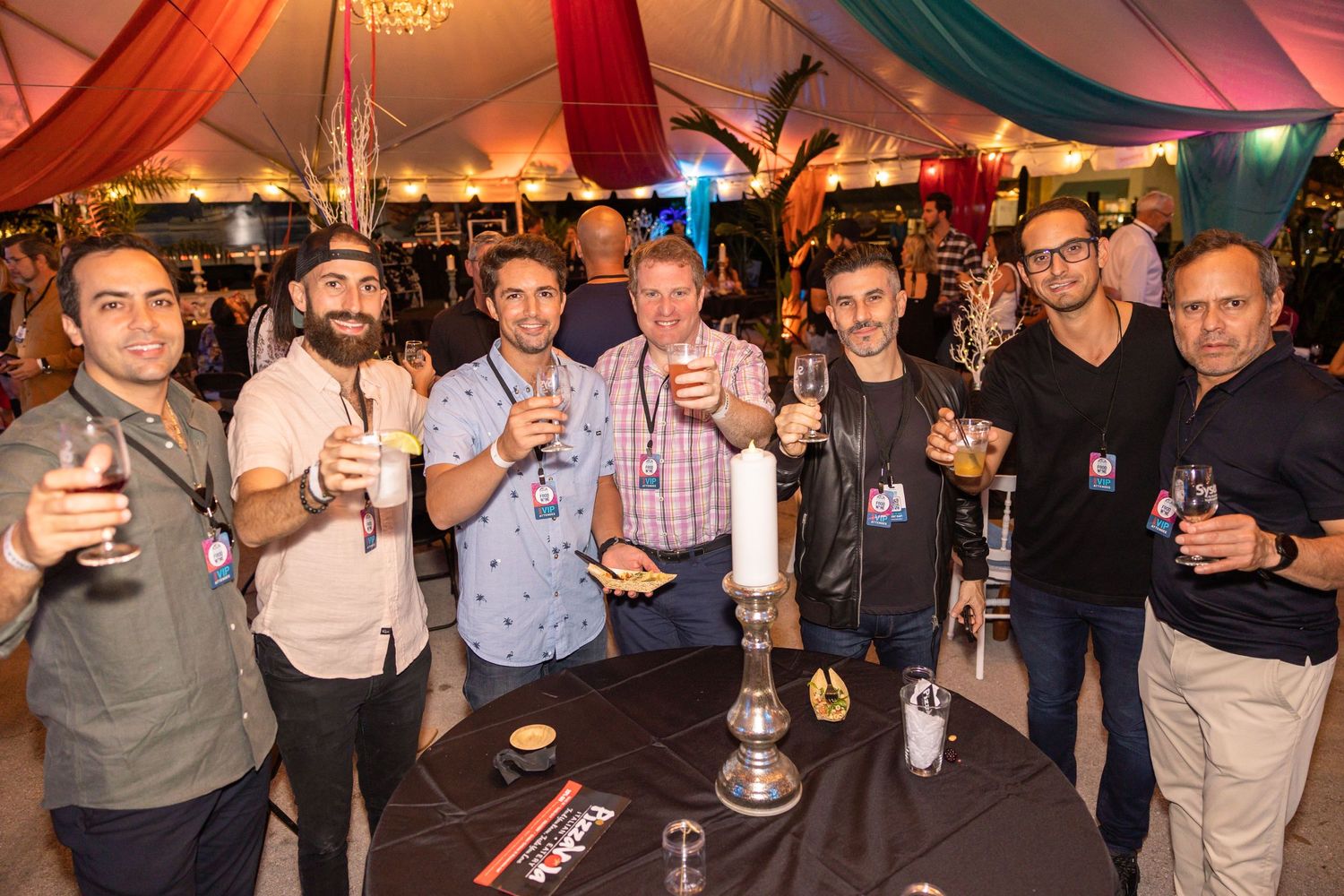 group smiling, downtown Melbourne food and wine festival, event photography