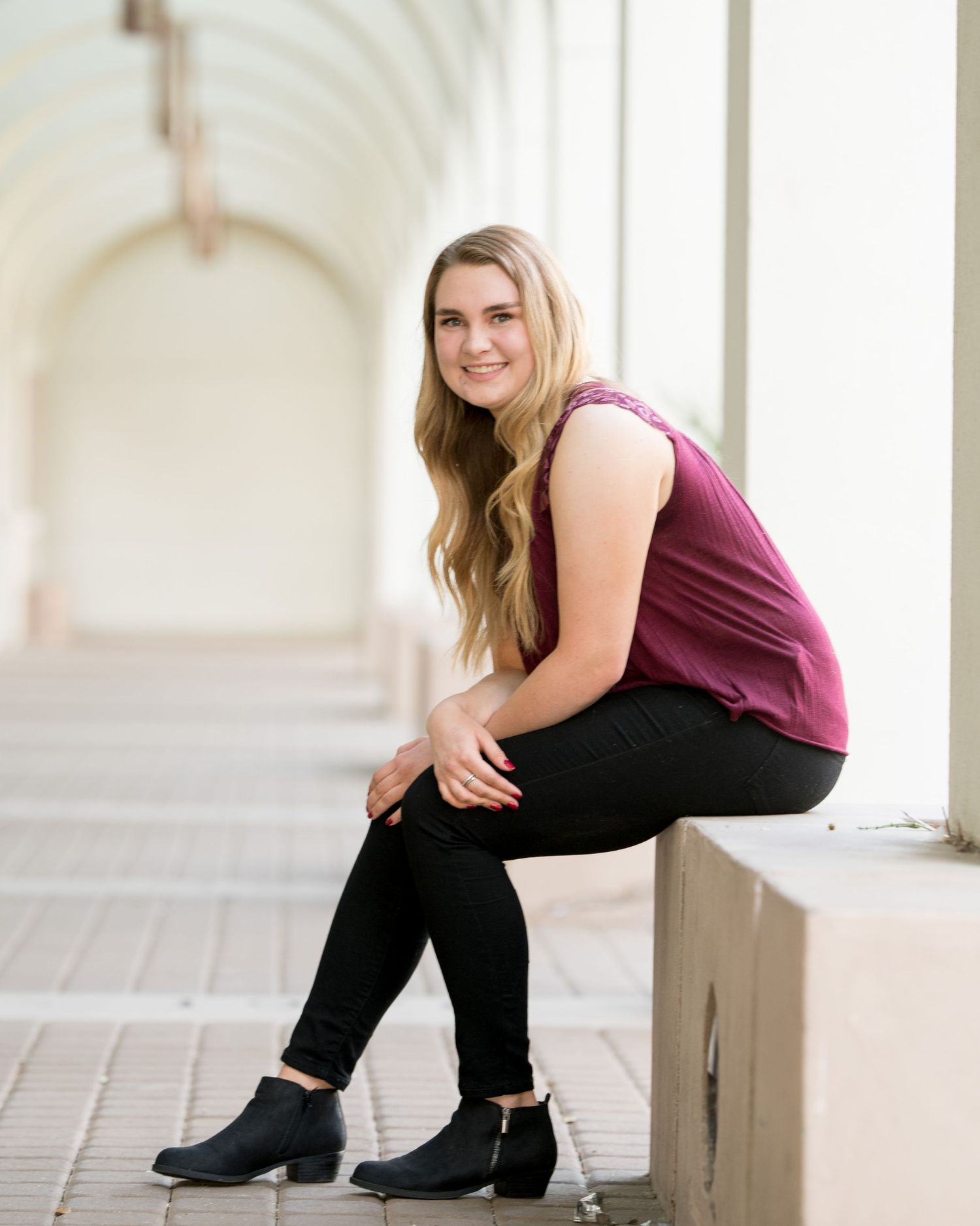 Outdoor high school senior portrait, Brentwood CA.