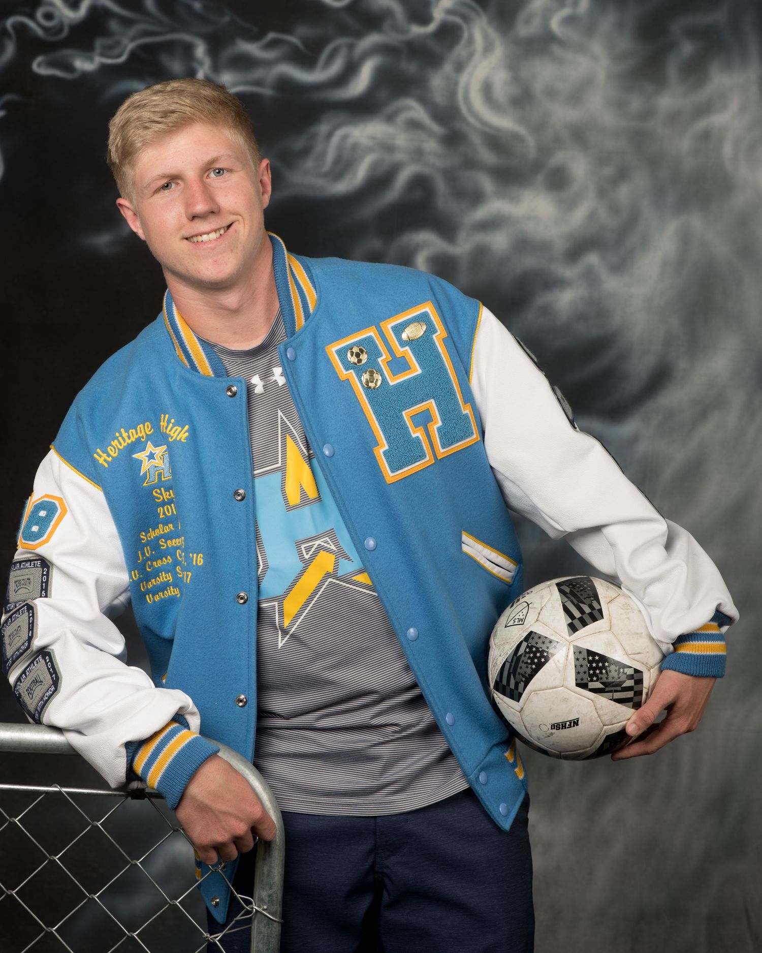 Heritage High School portrait in studio, Tracy CA.