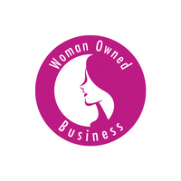 Collection of pink circular business and women-focused brand logos.