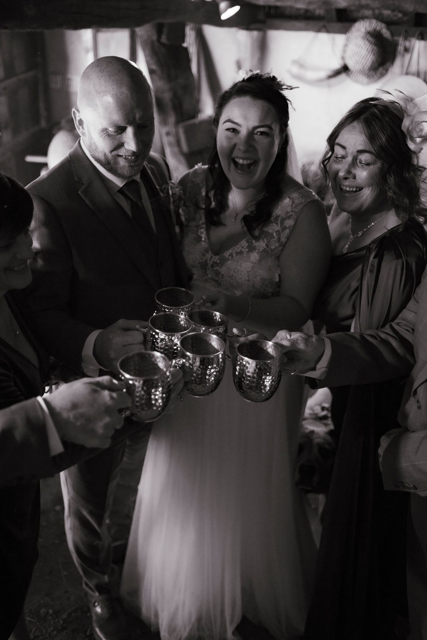 Happy elopement wedding party