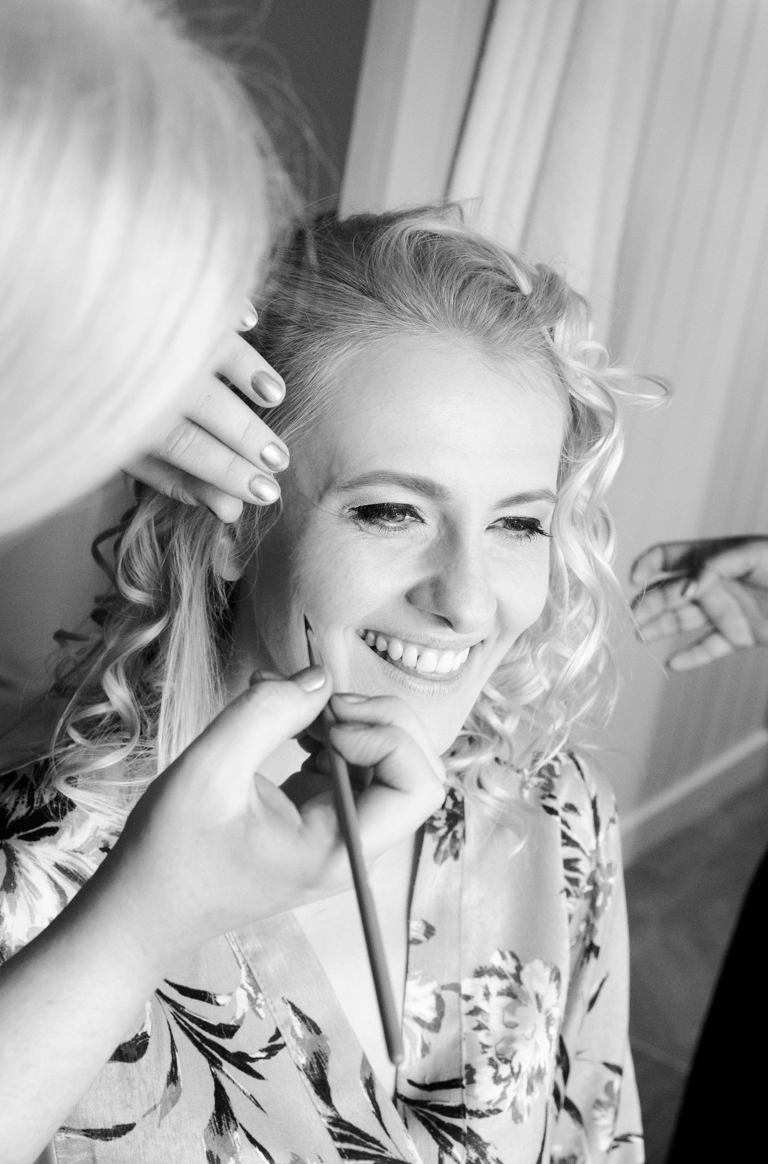 Bride getting ready, Great Fosters