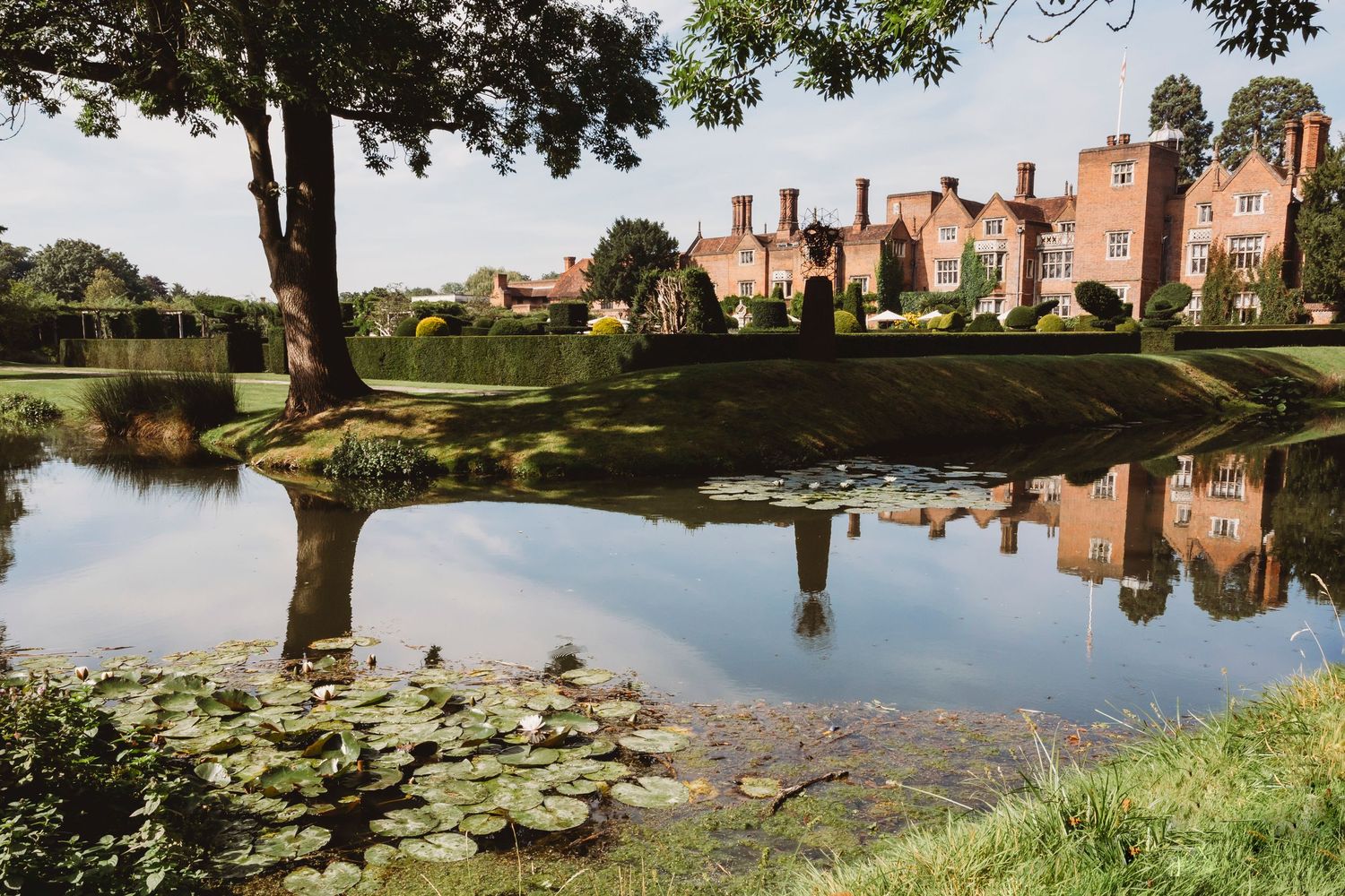 Back view, Great Fosters wedding Venue
