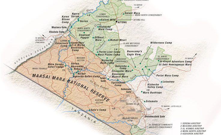Illustrated park map of Death Valley National Park showing different ecological zones and landmarks.