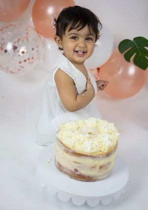 baby girl princess theme cake smash