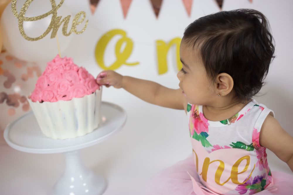 baby girl jumbo cupcake smash