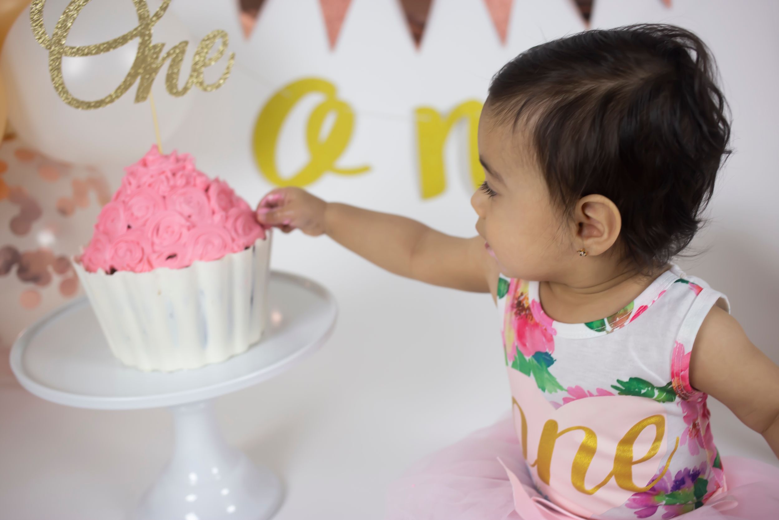 baby girl jumbo cupcake smash