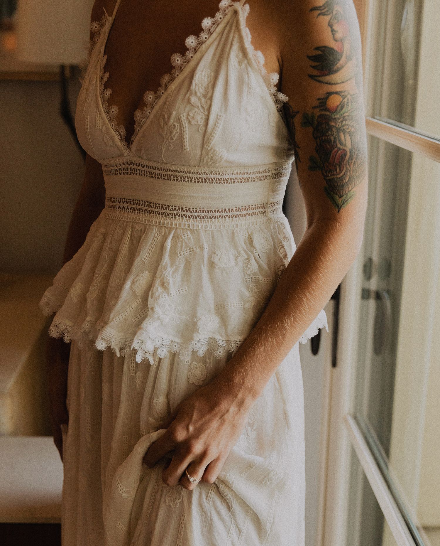Terranea Resort bridal getting ready window lit portraits
