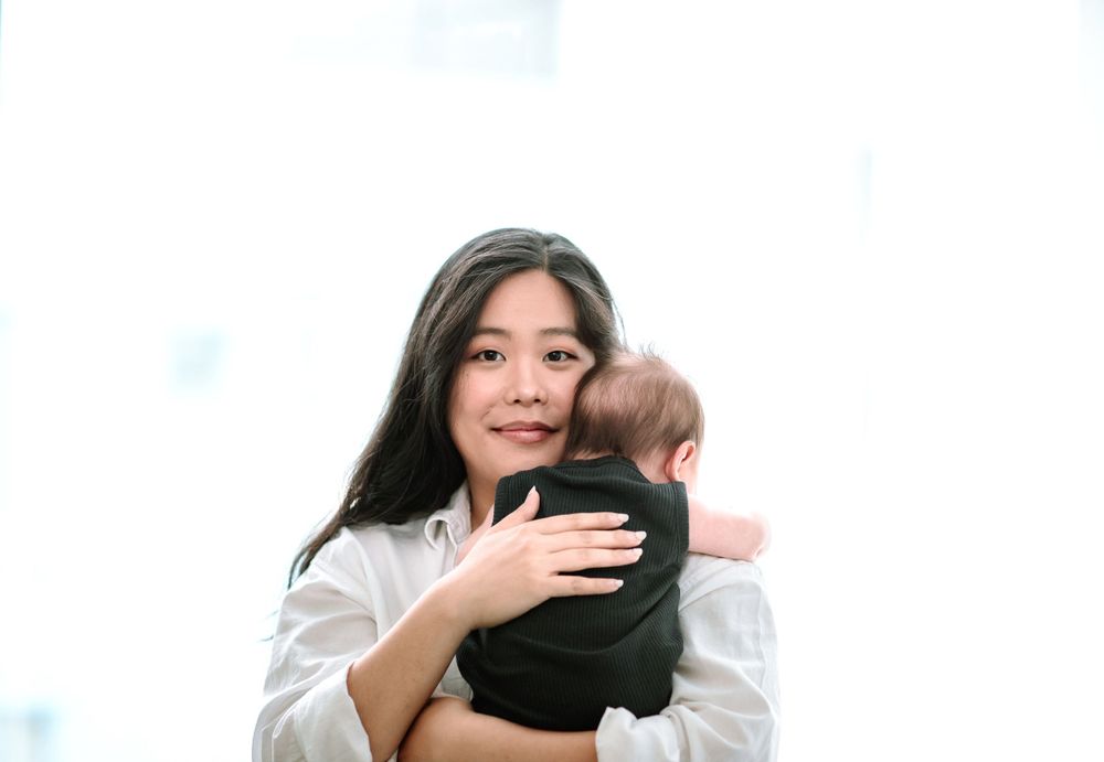 Portrait of Ashley + Baby N at Home in Cambridge, MA