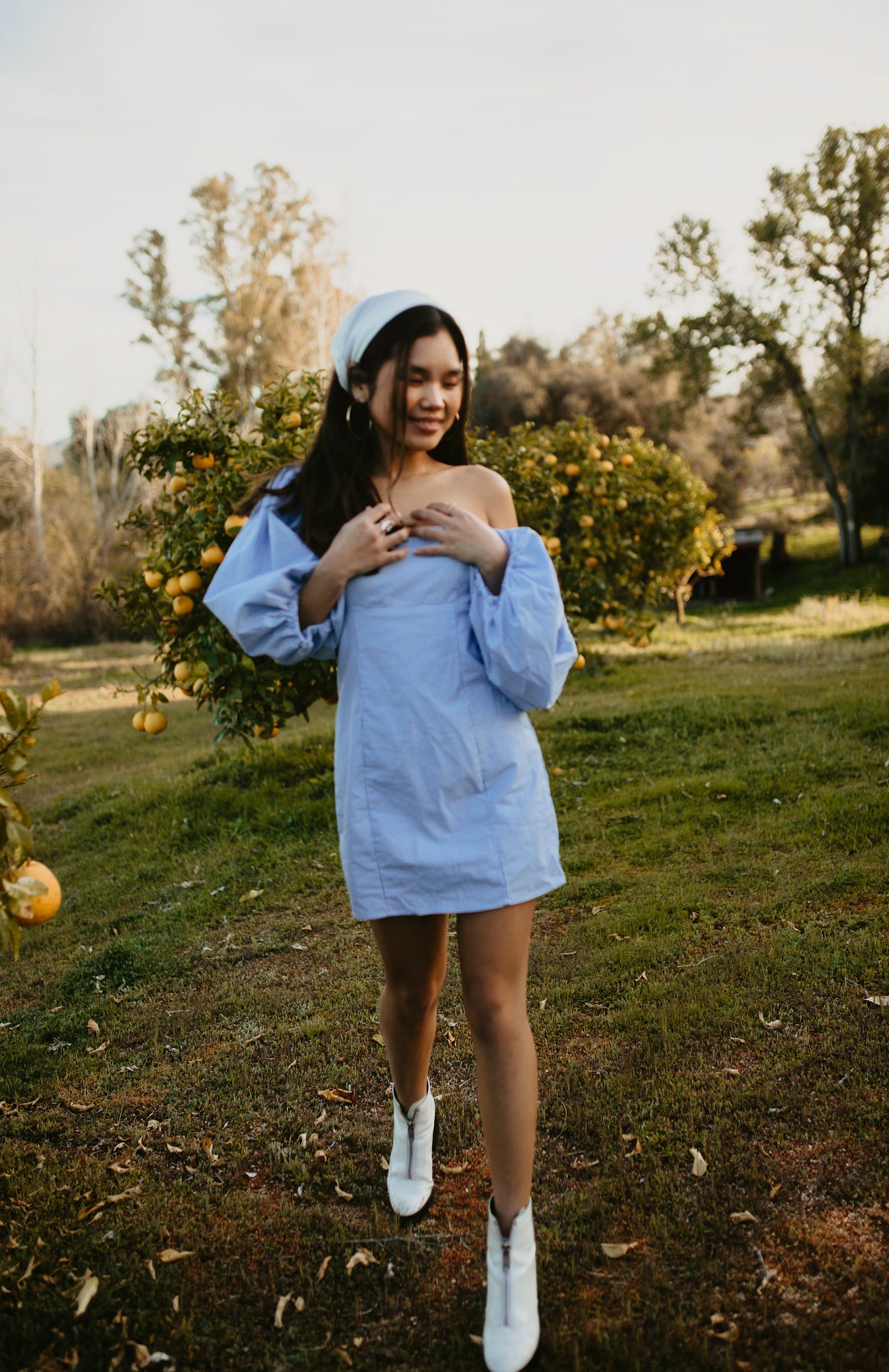 Summer photos with a lemon tree